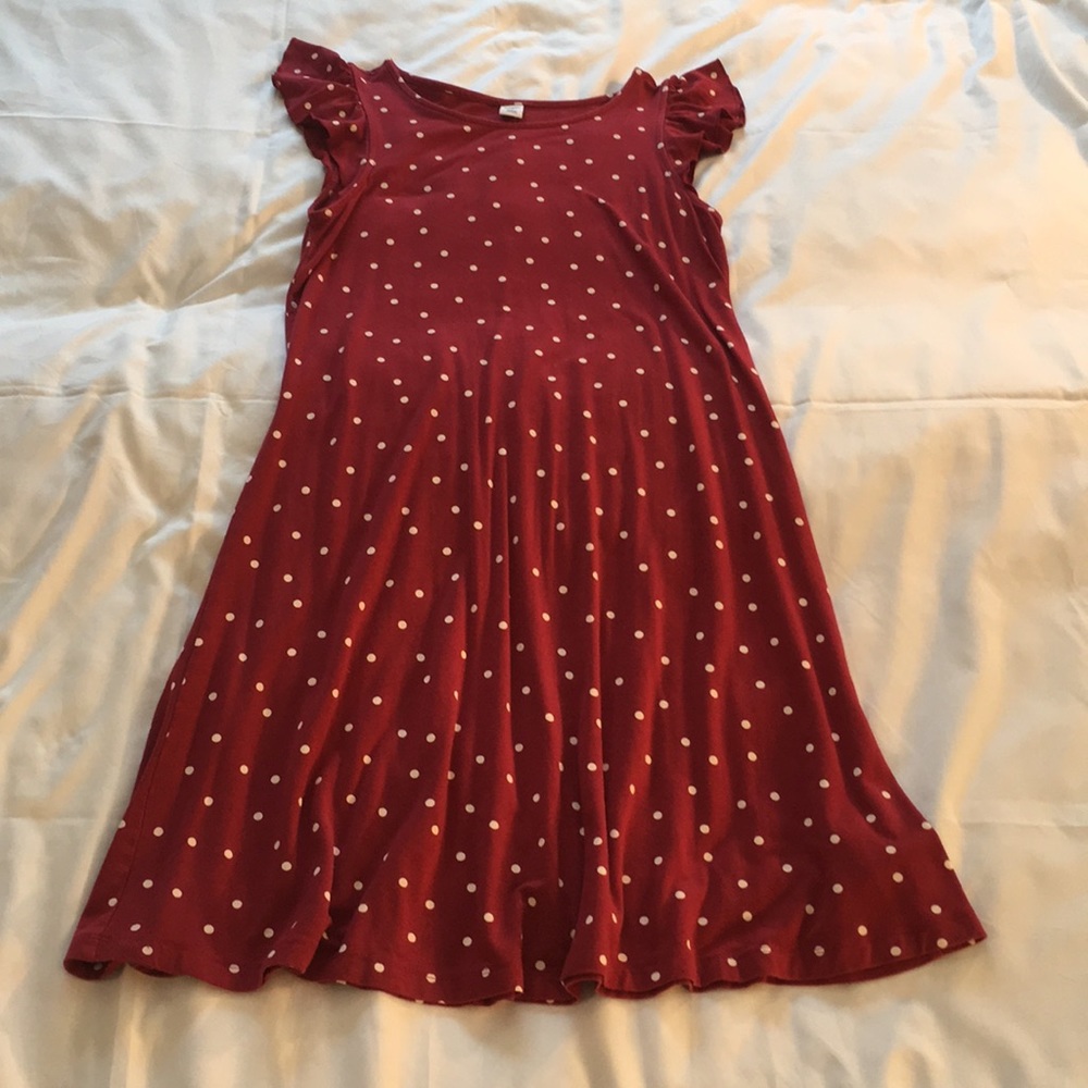 Maroon extra small old navy polkadotted dress